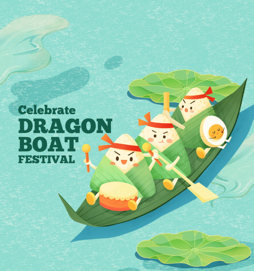 Aviso do feriado do festival de barcos de dragão