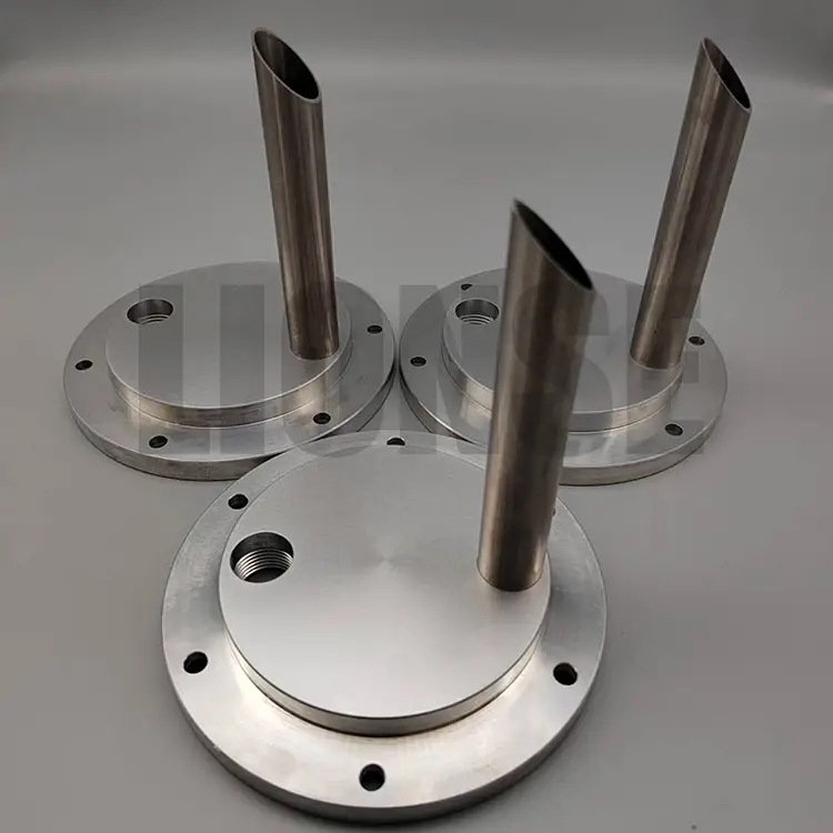 Suporte de tubo vertical de flange usinado em alumínio